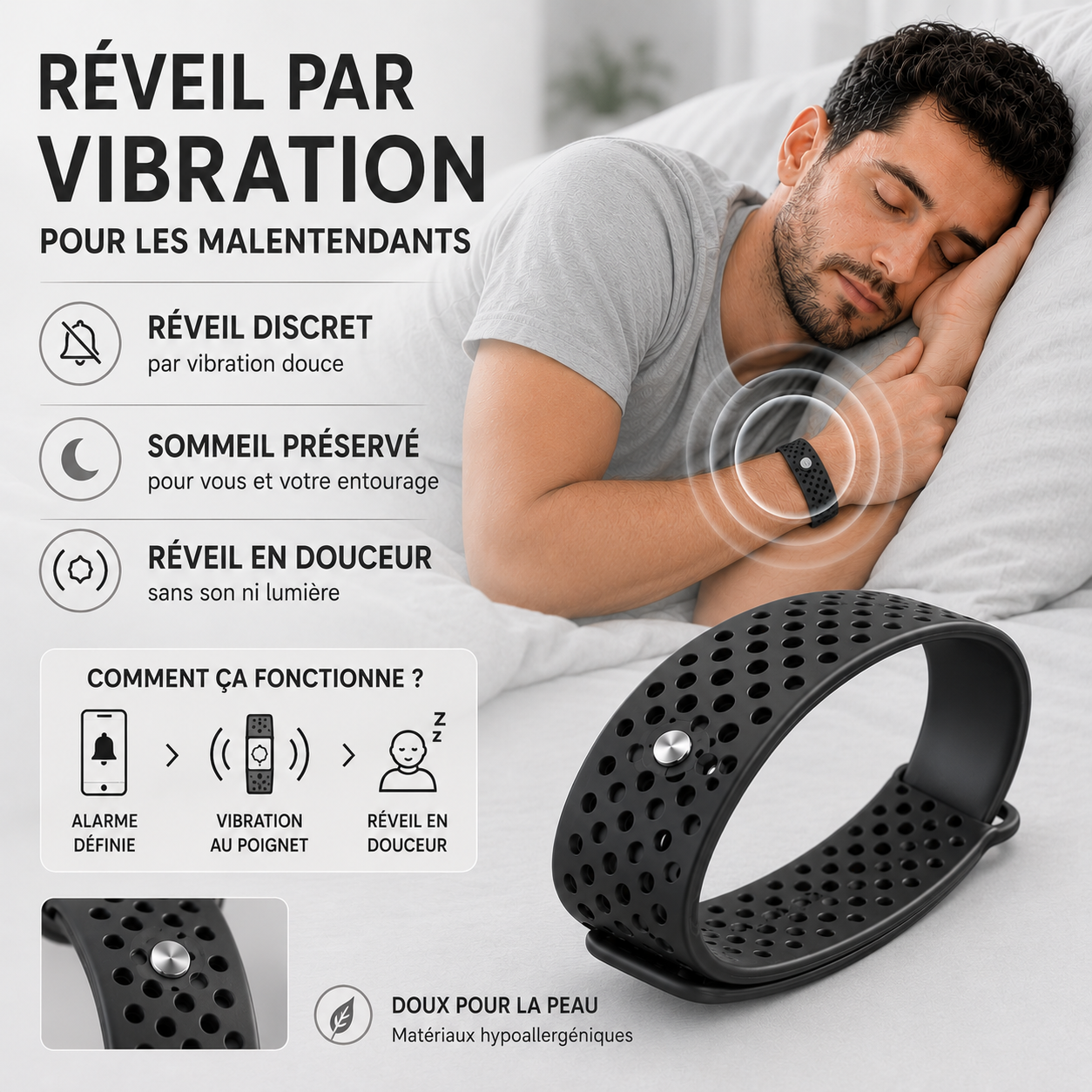 Bracelet Vibrant Réveil